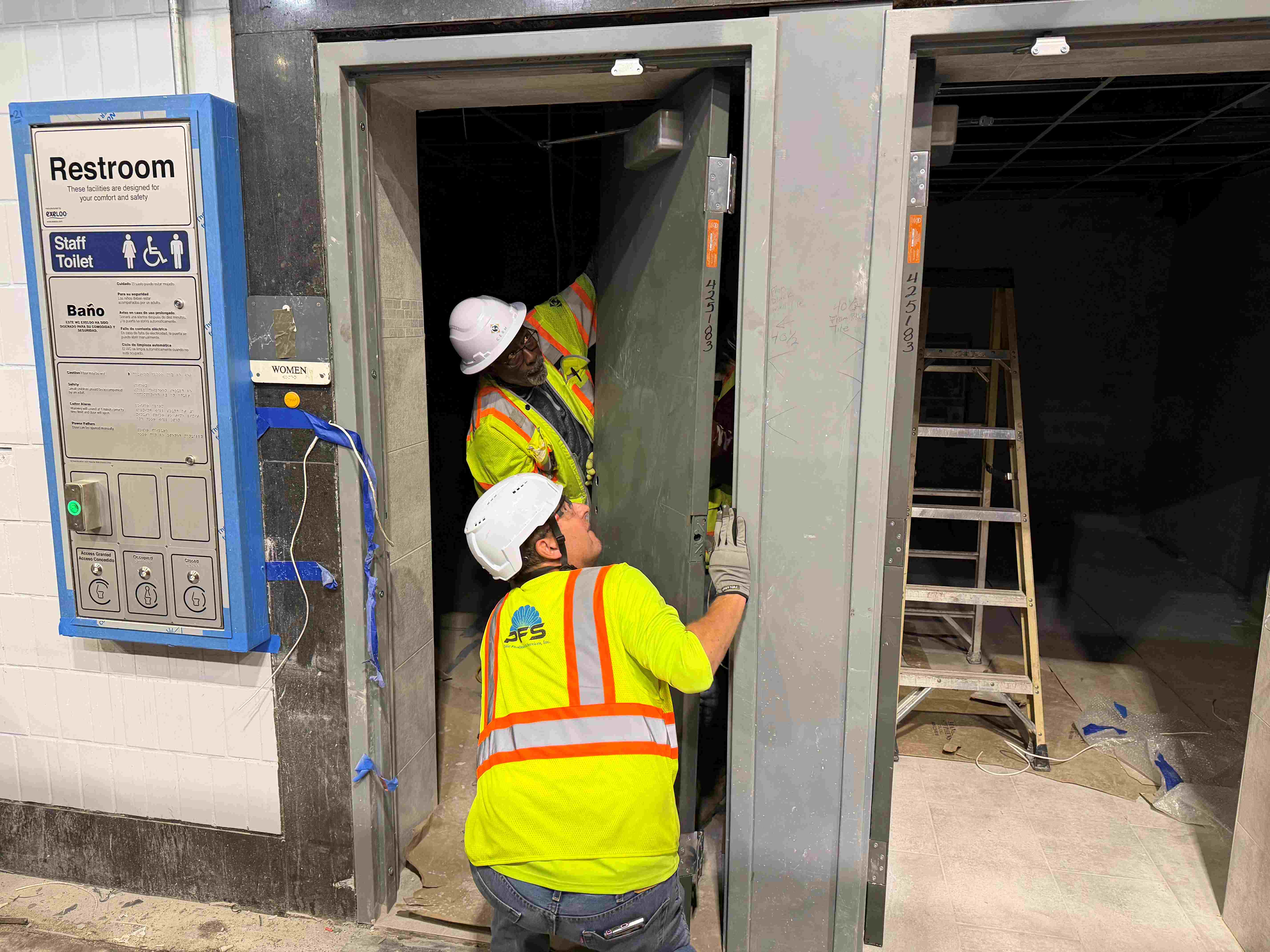 PFS Revees Young  C.E.R.M Installaing Employee Restroom Door  2026.04.30